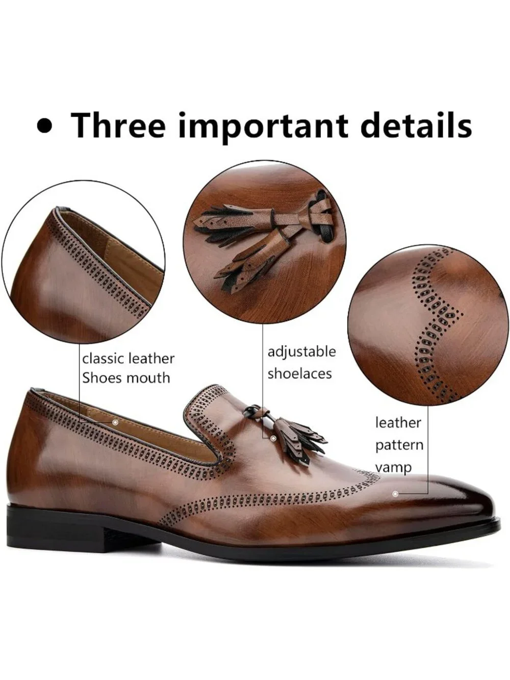 Men's Brown Classic Luxury Stylish Fashion Rubber Slip On Loafers Dress Shoes